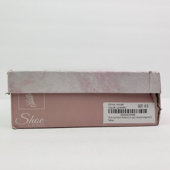 Shoe Land Kyler Womens Size 6.5 Brown Leopard Open Toe Ankle Tie Party 4" Heels - Picture 12 of 14